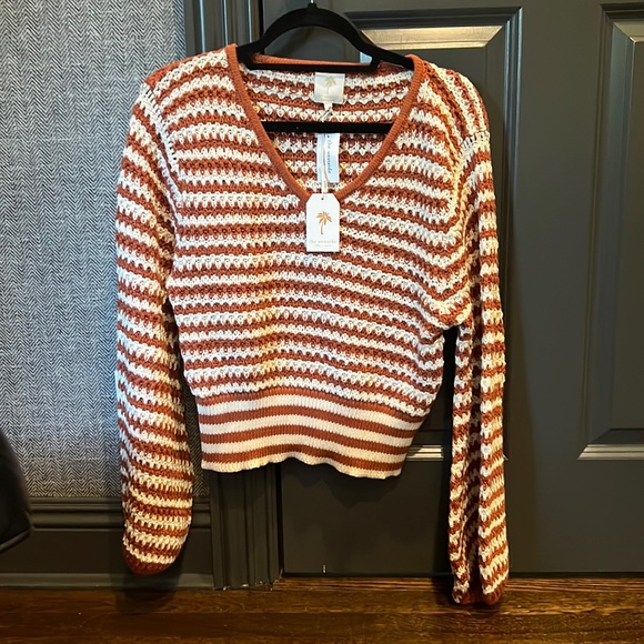The Westside Striped V Neck Sweater - Picture 2 of 5